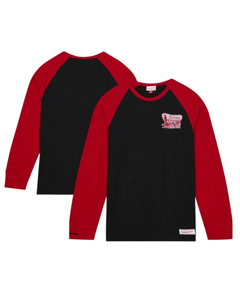 Men's Black Oklahoma Sooners Legendary Slub Raglan Long Sleeve T-Shirt