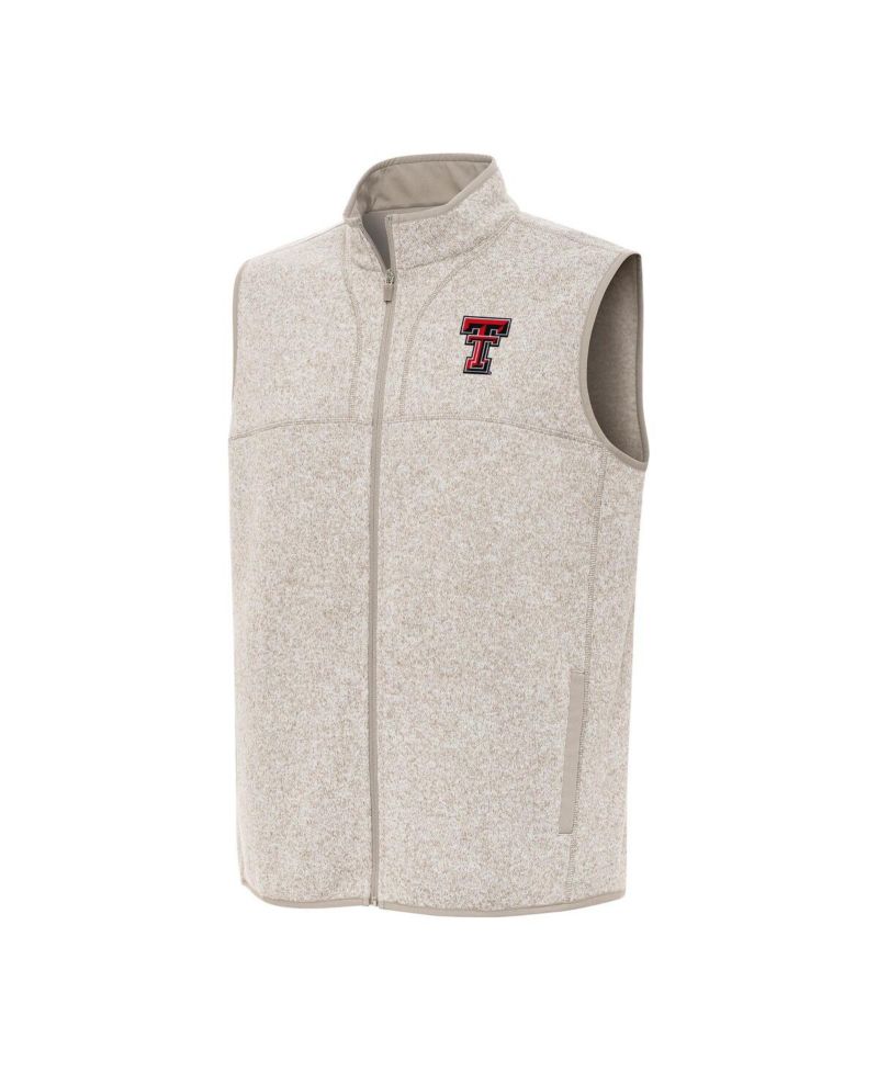 Men's Oatmeal Texas Tech Red Raiders Fortune Full-Zip Vest