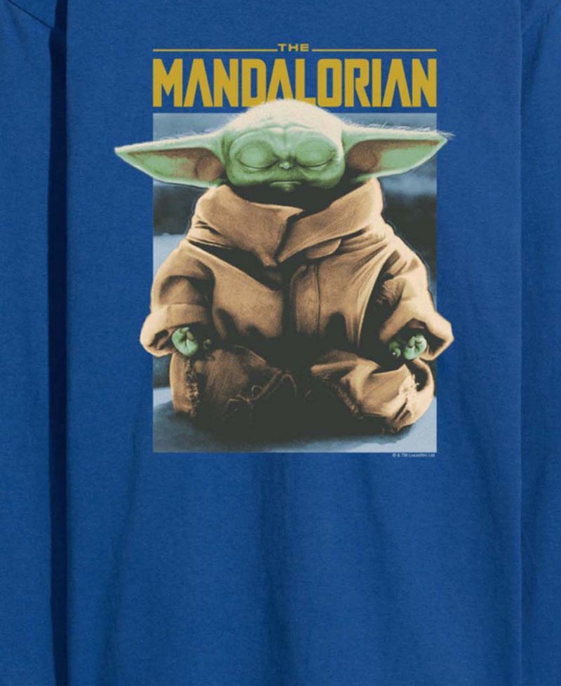 Men's The Mandalorian Meditate Child Long-Sleeve Graphic T-Shirt