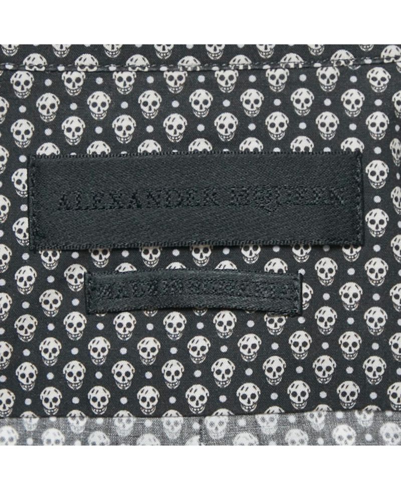 Men's Skull-Print Slim-Fit Button-Down Shirt