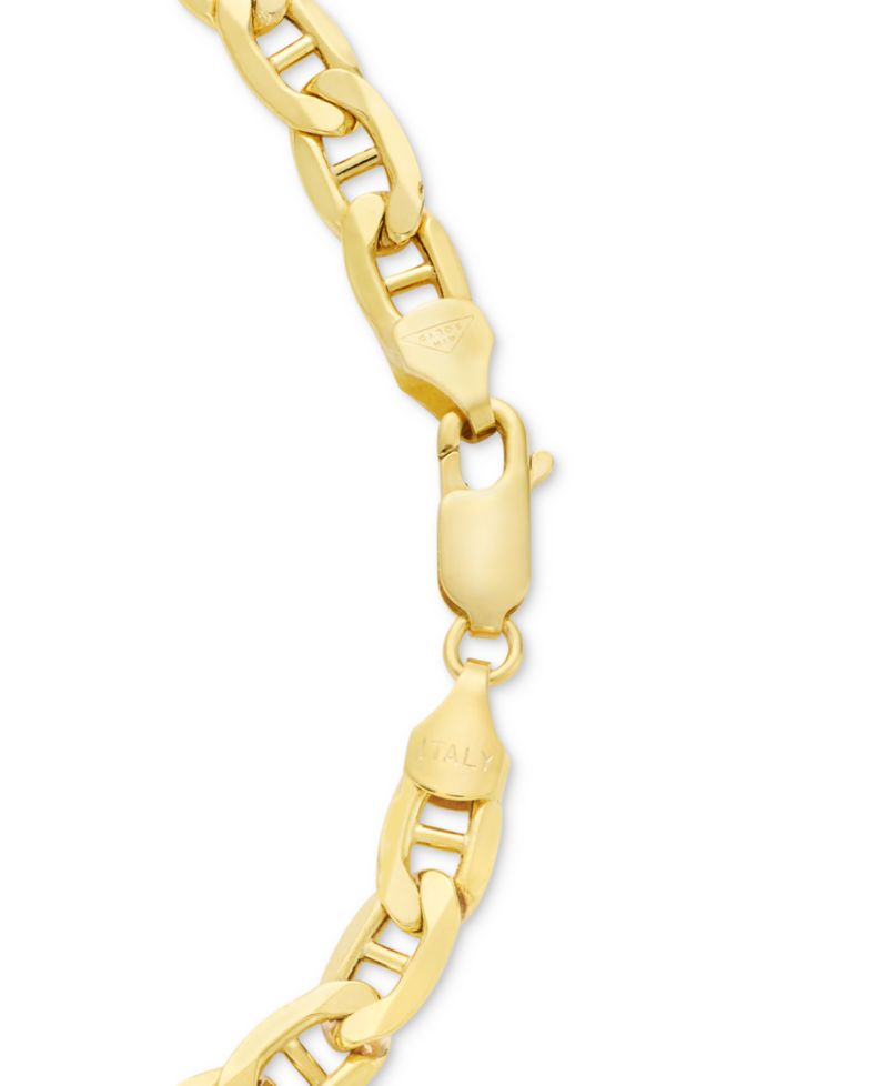 Lightweight Polished Mariner Link Chain Necklace Collection in 14k Gold (5.5MM)