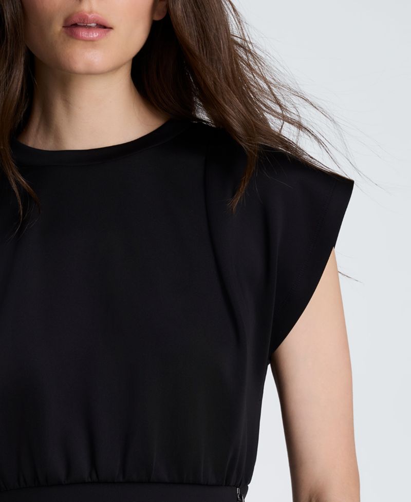 Women's Zip Sides Crewneck Scuba Top