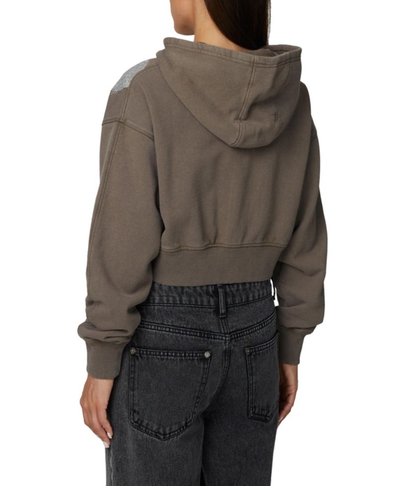 Women's Cropped Zipped Silhouette Hoodie