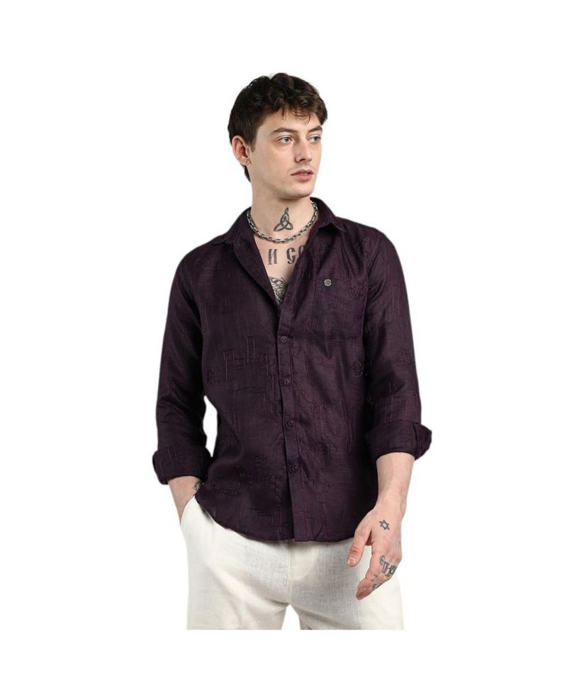 Men's Embroidered One-Lined Shirt