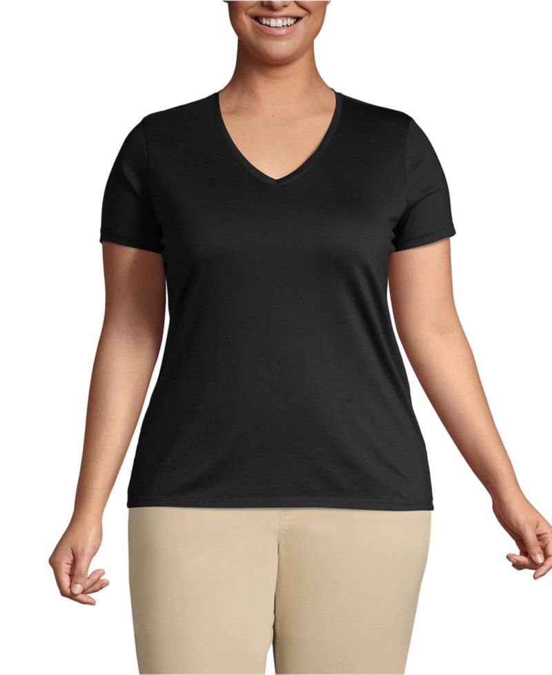 Plus Size Supima Cotton V-neck T-Shirt