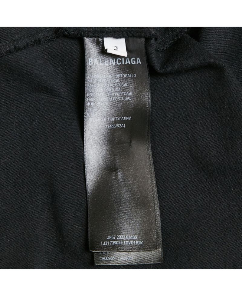 Men's Unisex Black Brand Website Embroidered Cotton Distressed Sweatshirt