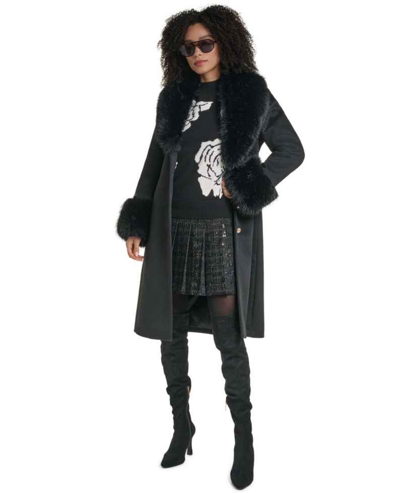 Women's Single-Breasted Long Wool-Blend Coat, Created for Macy's