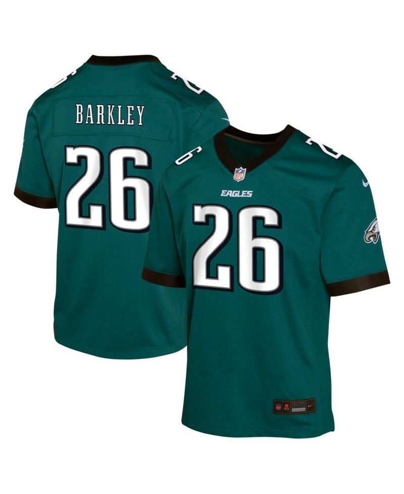 Big Boys and Girls Saquon Barkley Midnight Green Philadelphia Eagles Team Player Game Jersey