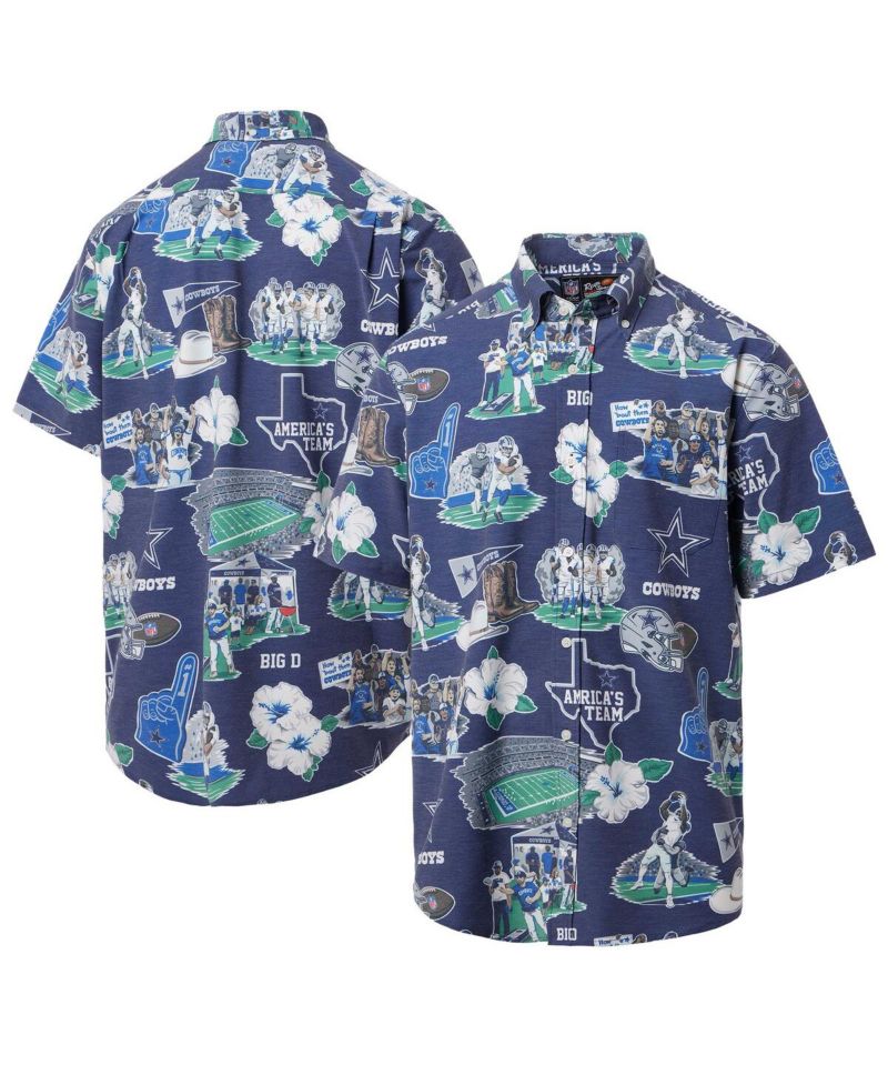 Men's Navy Dallas Cowboys Scenic Button-Down Shirt