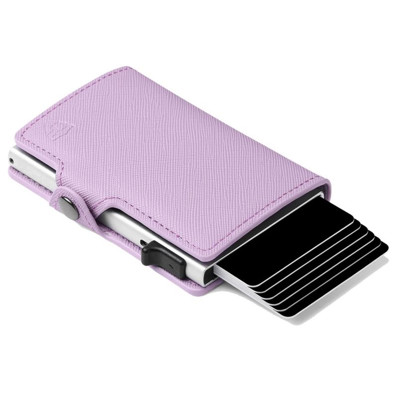 RFID Pop Up Wallet for Women - Slim Minimalist Credit Card Holder (4-6 Card Capacity) - Aluminum Metal Case
