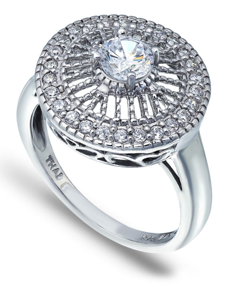 Cubic Zirconia Medallion Ring