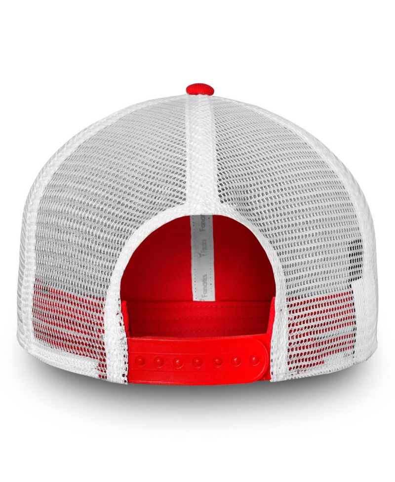 Men's Red, White Detroit Red Wings Slouch Core Primary Trucker Snapback Hat