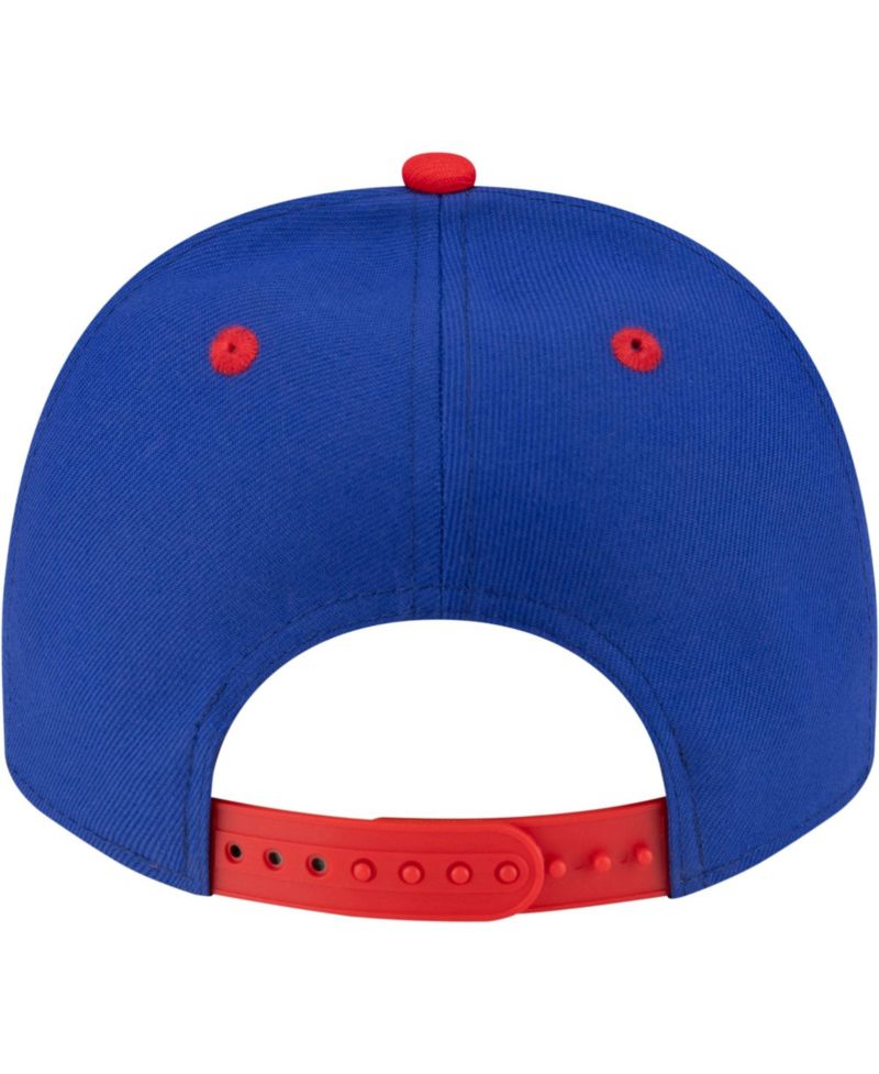 Men's Blue/Red Detroit Pistons 80s Throwback A-Frame 9FIFTY Snapback Hat