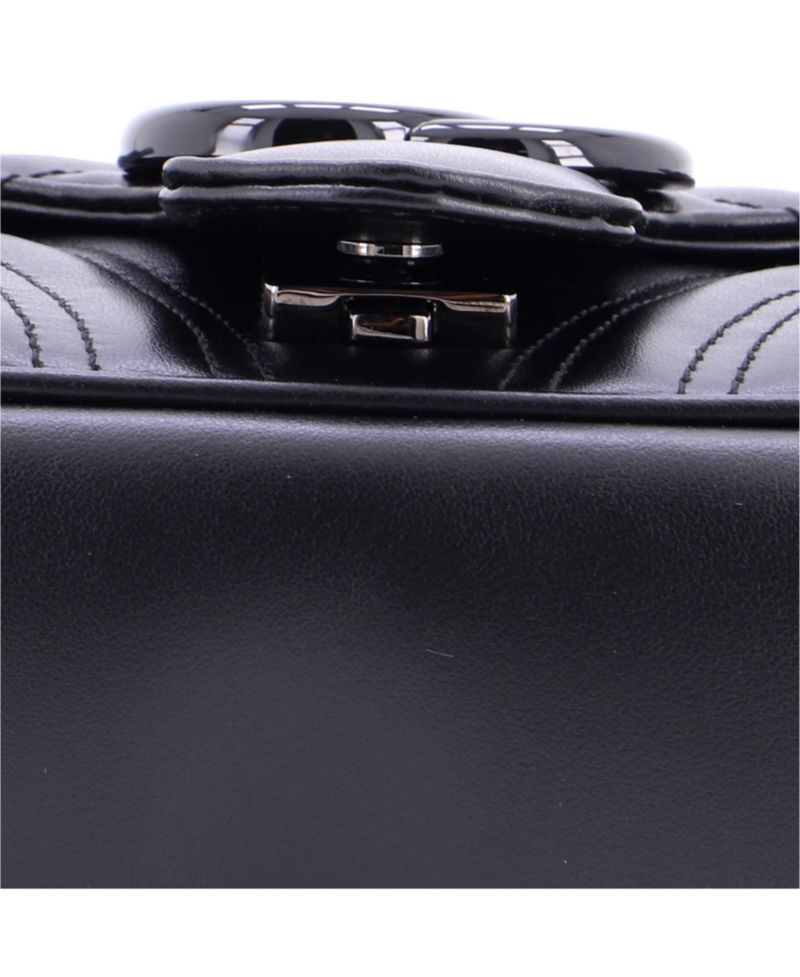 Small GG Marmont Monochrome Flap Bag Matelasse Leather