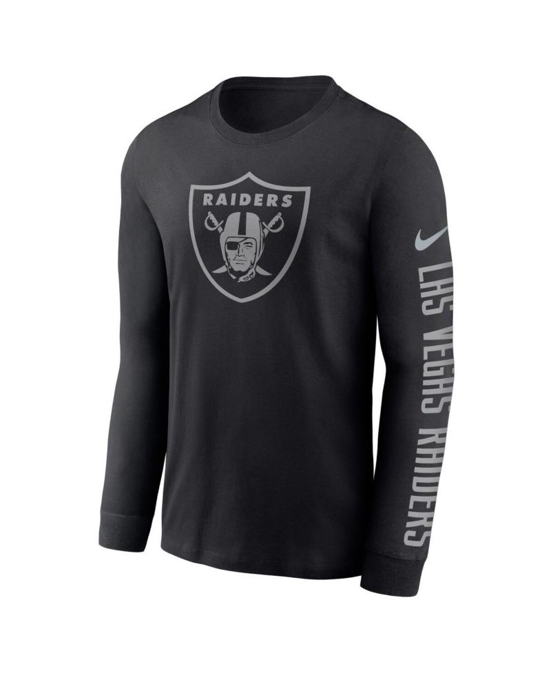 Men's Black Las Vegas Raiders RFLCTV Name and Logo T-shirt