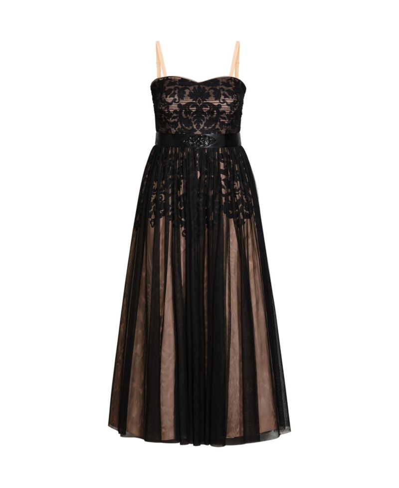 Plus Size Embroidered Tulle Maxi Dress