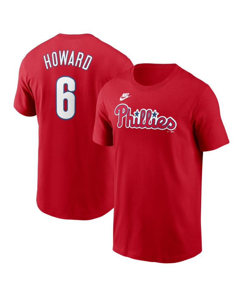 Men's Ryan Howard Red Philadelphia Phillies Fuse Name & Number T-Shirt