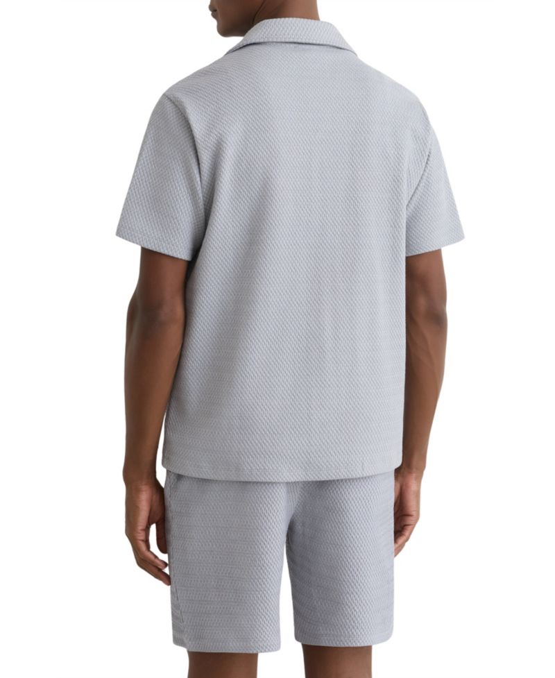 Men's Felipe Textured Jacquard Cuban Shirt