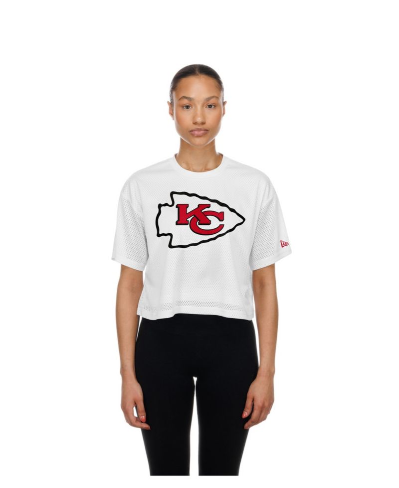 Women's Kansas City Chiefs Cropped Boxy Mesh T-Shirt