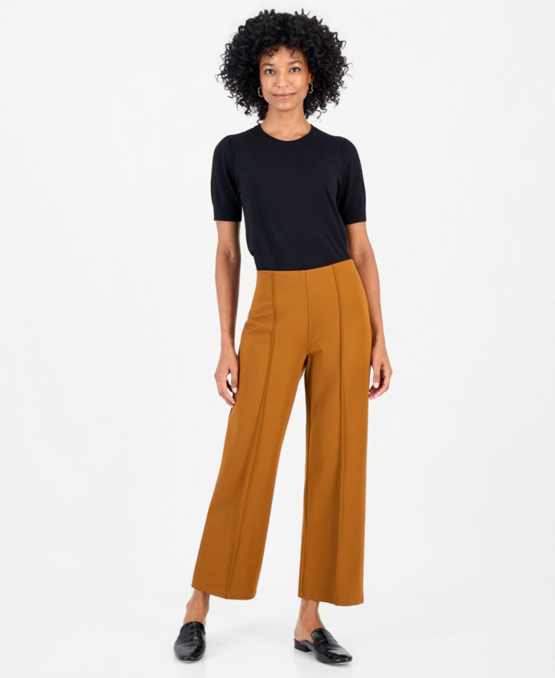 Women's Wide-Leg Pull-On Ponte Pants