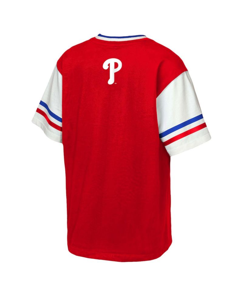 Big Boys and Girls Red Philadelphia Phillies Big League Base Runner Ringer T-Shirt