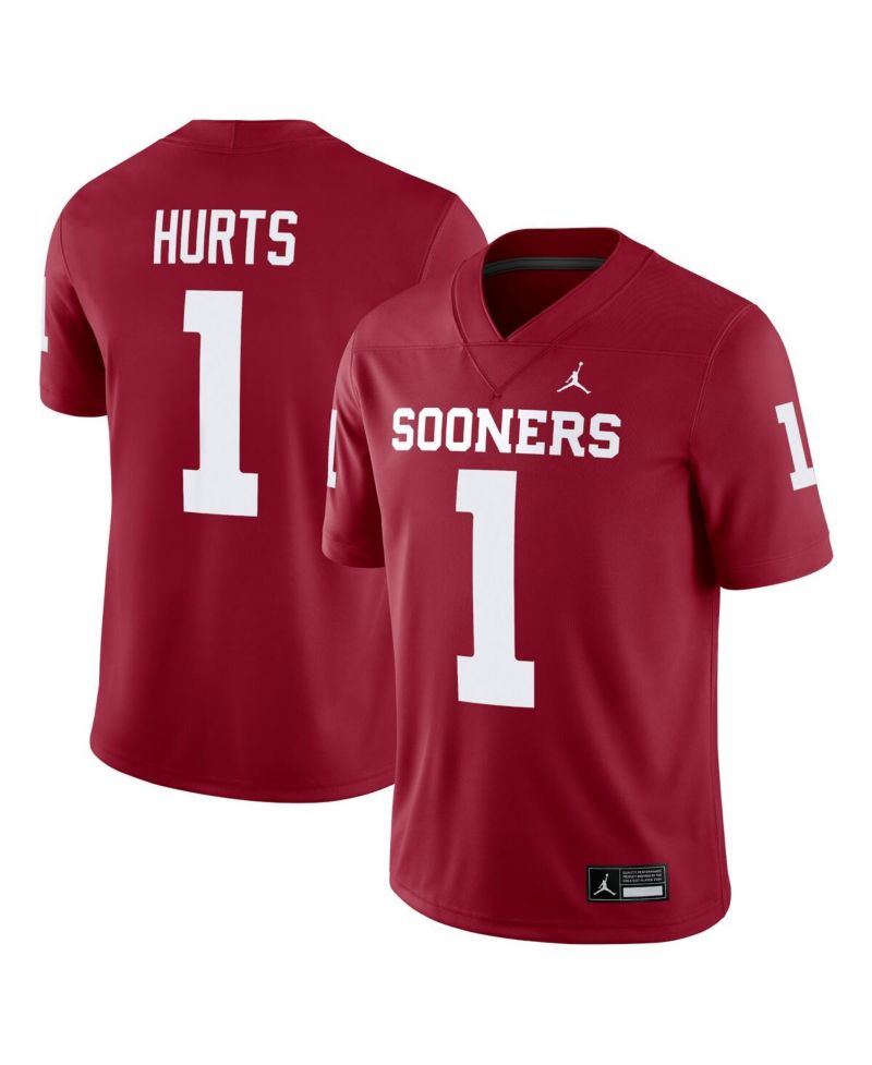 Men's Jalen Hurts Crimson Oklahoma Sooners Alumni Player Game Jersey