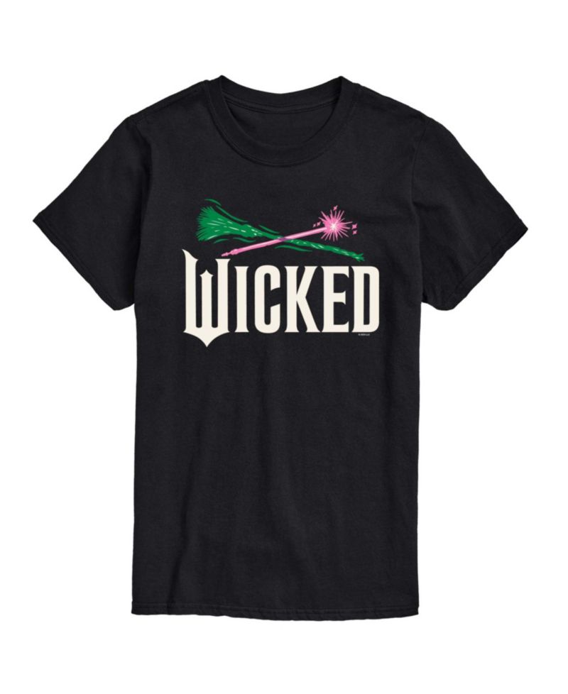 Men's Wicked Part 2 Broom and Wand Logo Graphic Printed Short-Sleeve T-Shirt