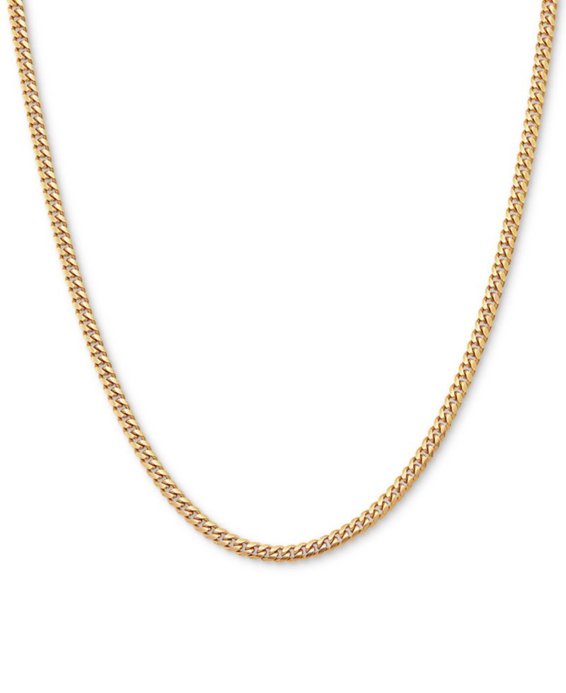 Cuban Link Chain Necklace 18"- 24" in Sterling Silver or 18k Gold-Plated Over Sterling Silver