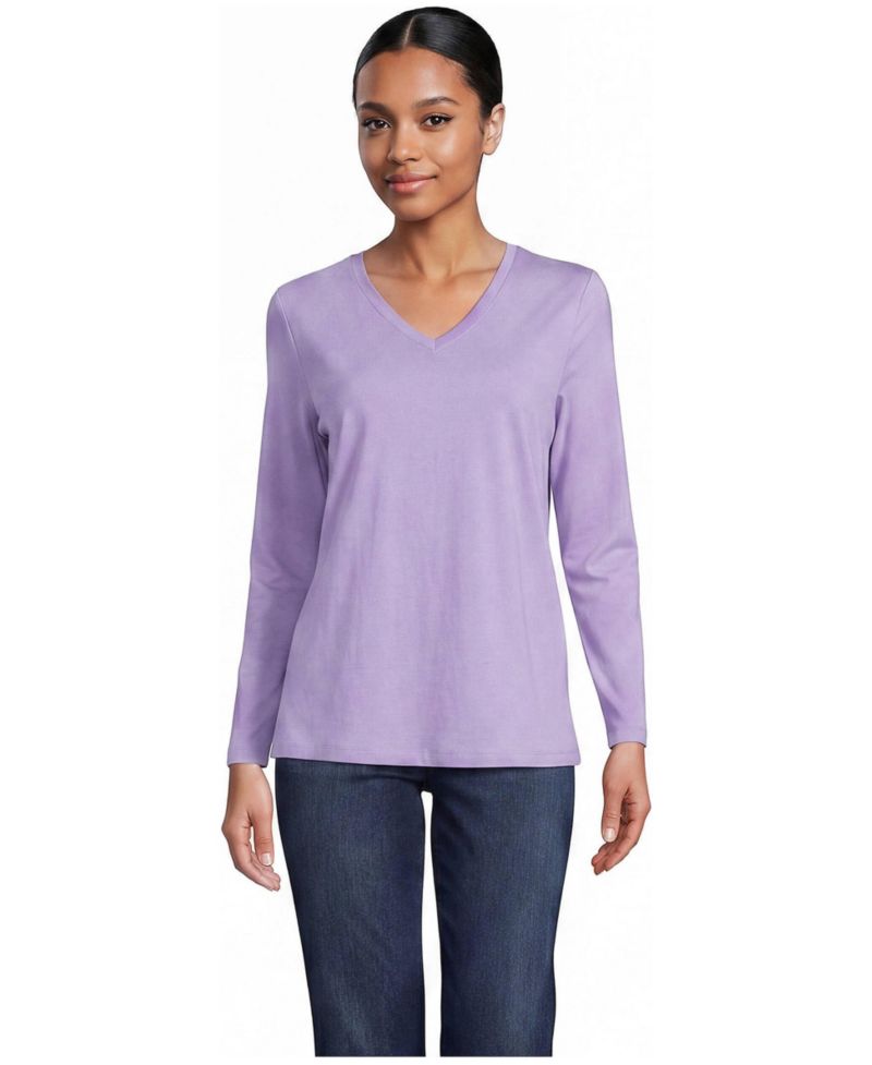 Women's Supima Cotton Long Sleeve V-Neck T-Shirt