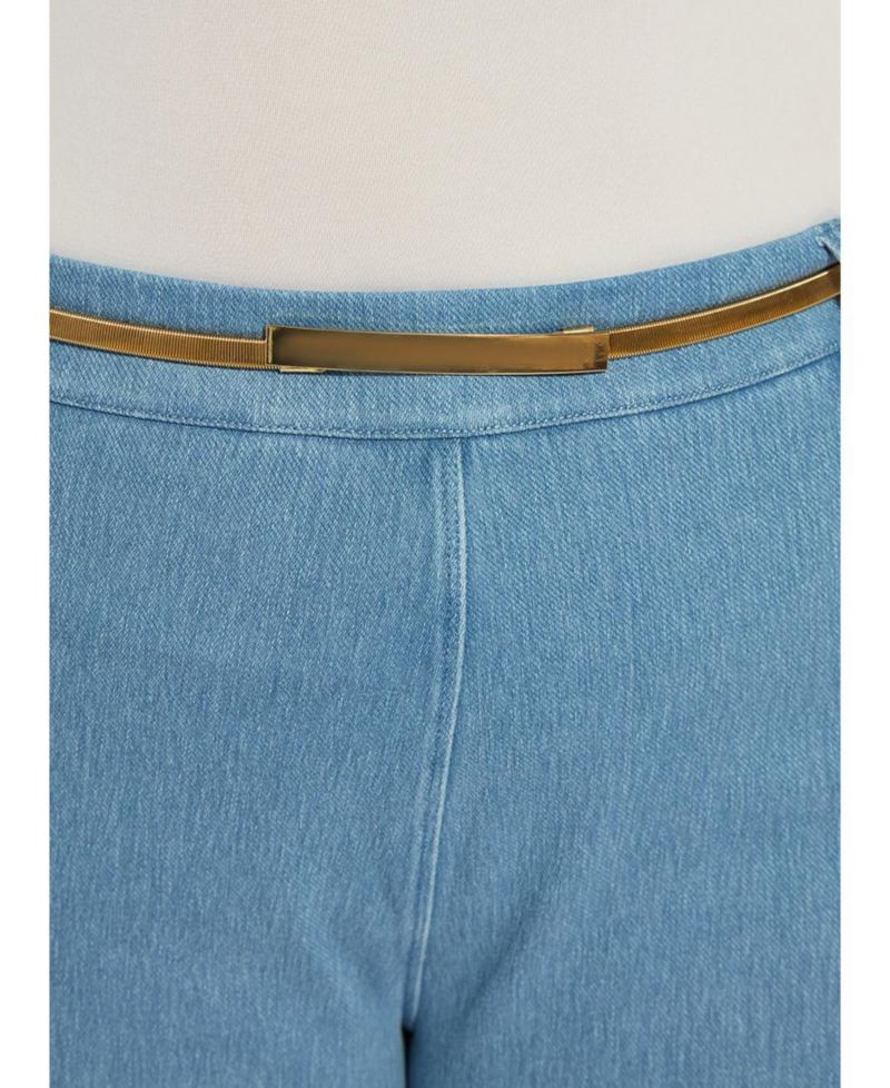Plus Size Erin Crystal Embellished Wide-Leg 4-Way Stretch Jeans