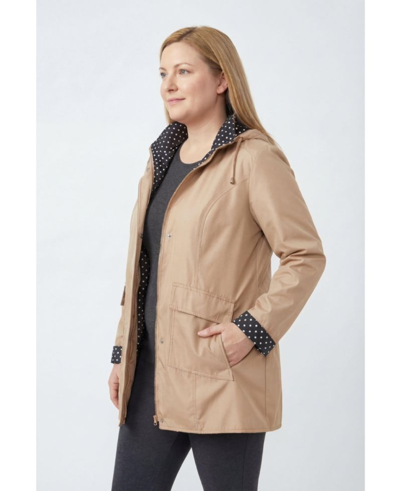 Women's Within Polka Dot Trim A-Line Raincoat