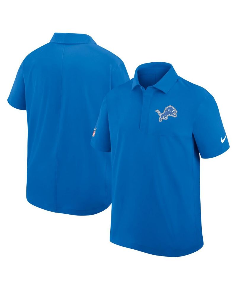 Men's Blue Detroit Lions Sideline City Pride Woven Performance Polo Shirt