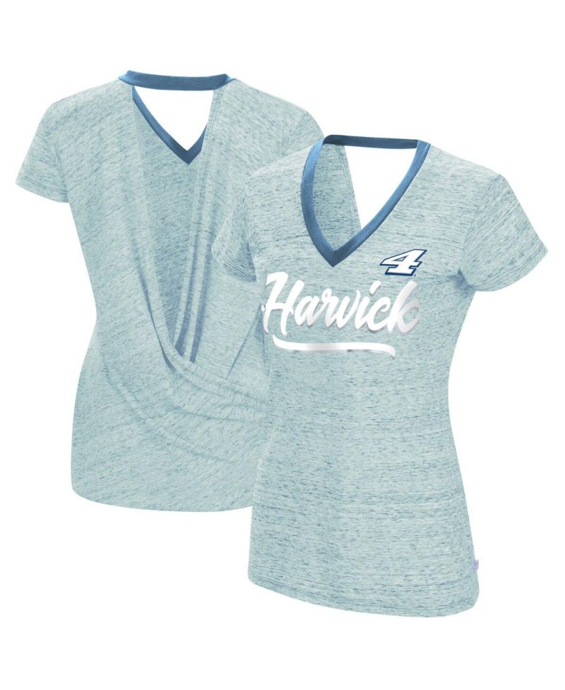 Women's Heather Powder Blue Kevin Harvick Halftime Back Wrap T-shirt