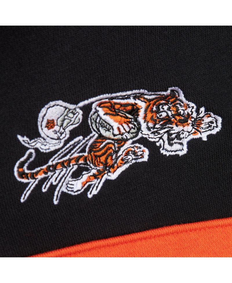 Men's Black Cincinnati Bengals Vintage Logo Head Coach Fleece Pullover Hoodie