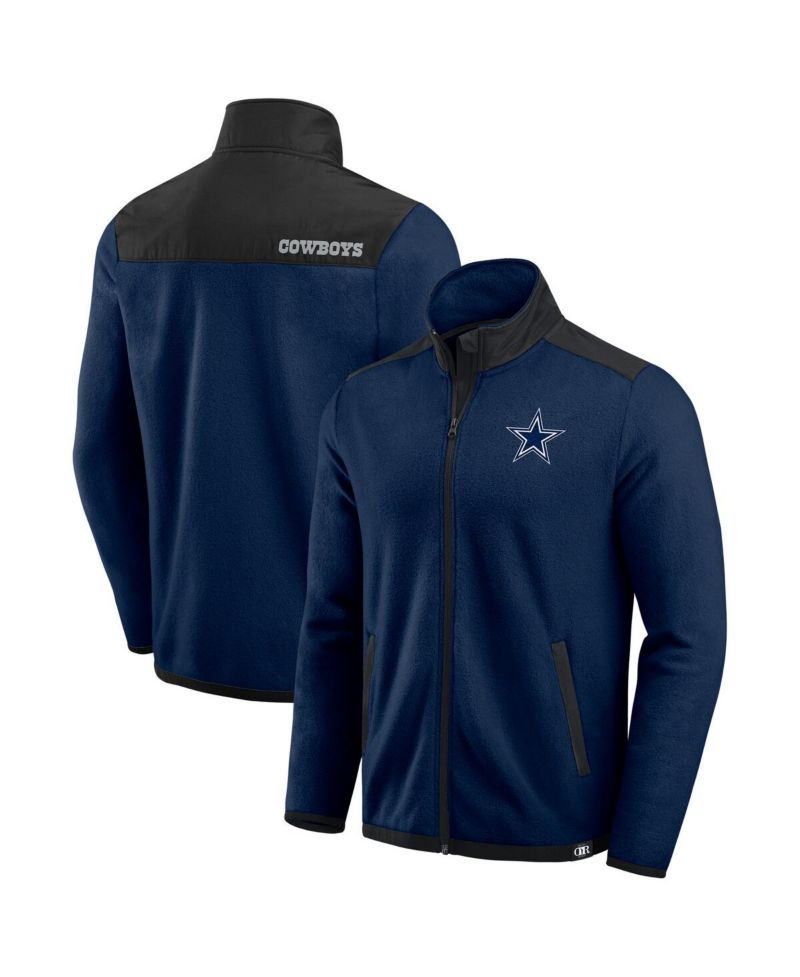 Darius Rucker Collection by Men's Navy Dallas Cowboys Color Block Polar Fleece Full-Zip Jacket