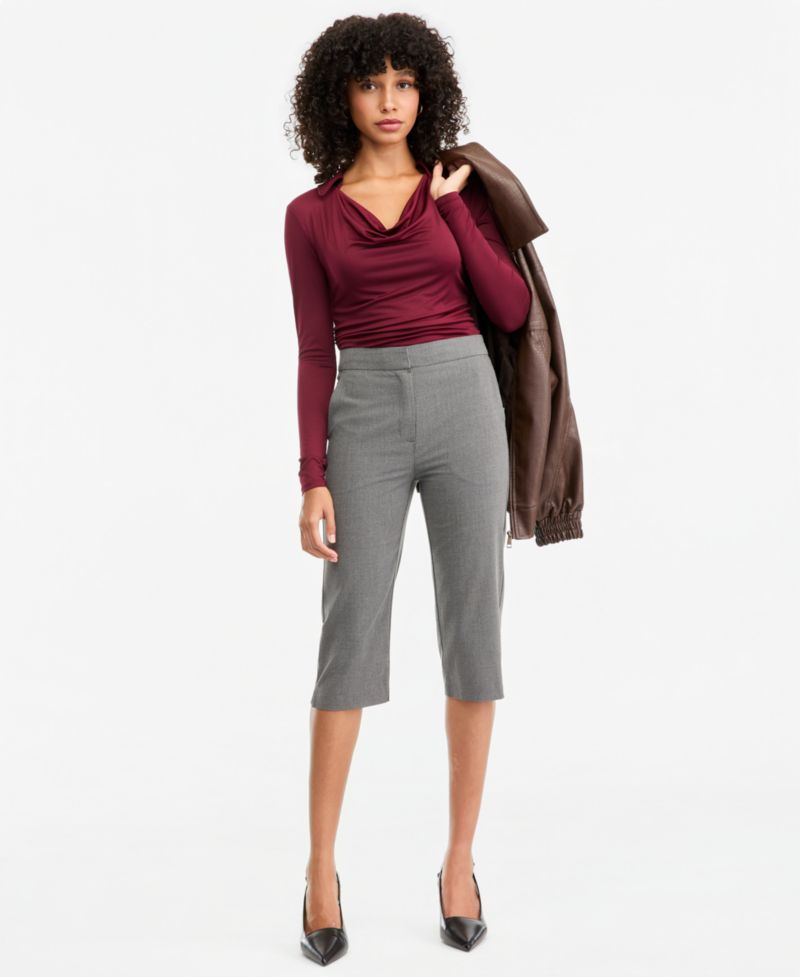 Women's Suiting Capri Mid-Rise Skinny-Leg Capris