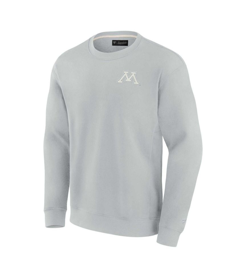 Men's and Women's Gray Minnesota Golden Gophers Super Soft Pullover Crew Sweatshirt