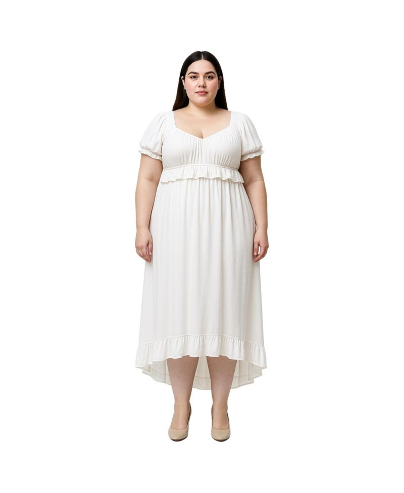 Plus Size Ruffled Hem Maxi Dress