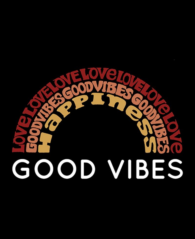 Plus Size Good Vibes Word Art V-Neck T-Shirt