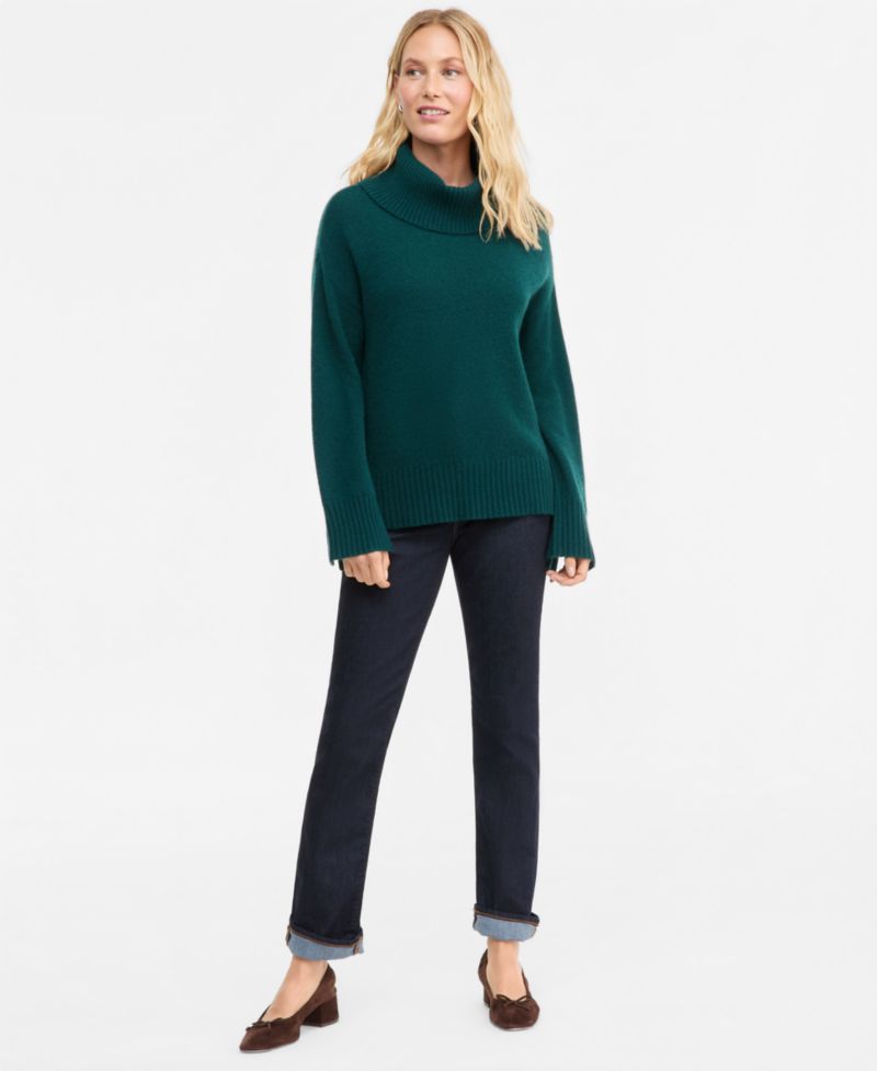 Women's 100% Cashmere Relaxed Turtleneck Sweater