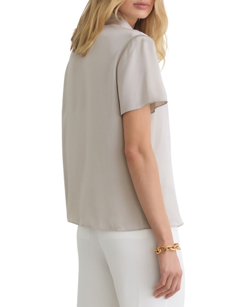 Women's Silk Half-Button Short-Sleeve Shirt