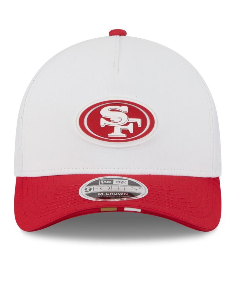 Men's White/Scarlet San Francisco 49ers 2025 NFL Training Camp A-Frame 9FORTY Adjustable Hat