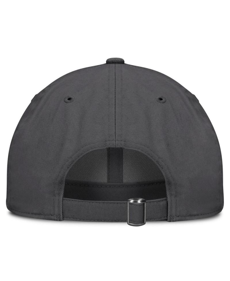 Men's Heather Charcoal NYU Violets Team Logo Washed Adjustable Hat