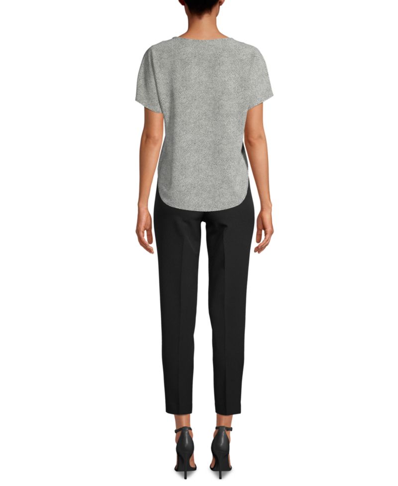 Petite Printed Boat-Neck Top