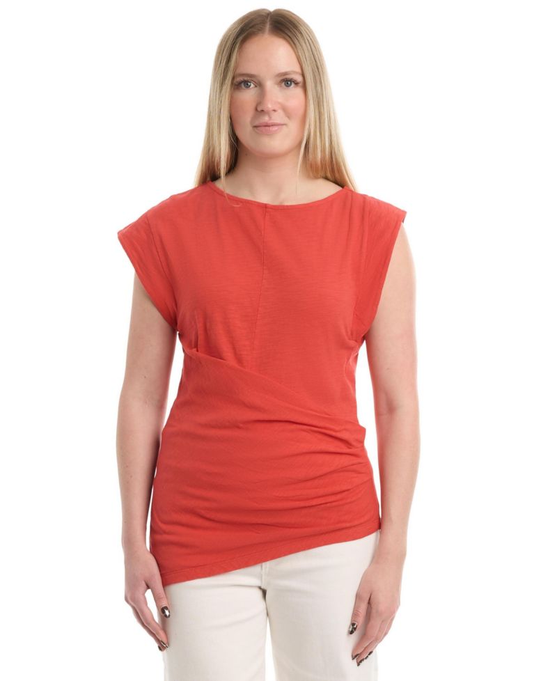 Women's Boat Neck Rolled Cuff Tee