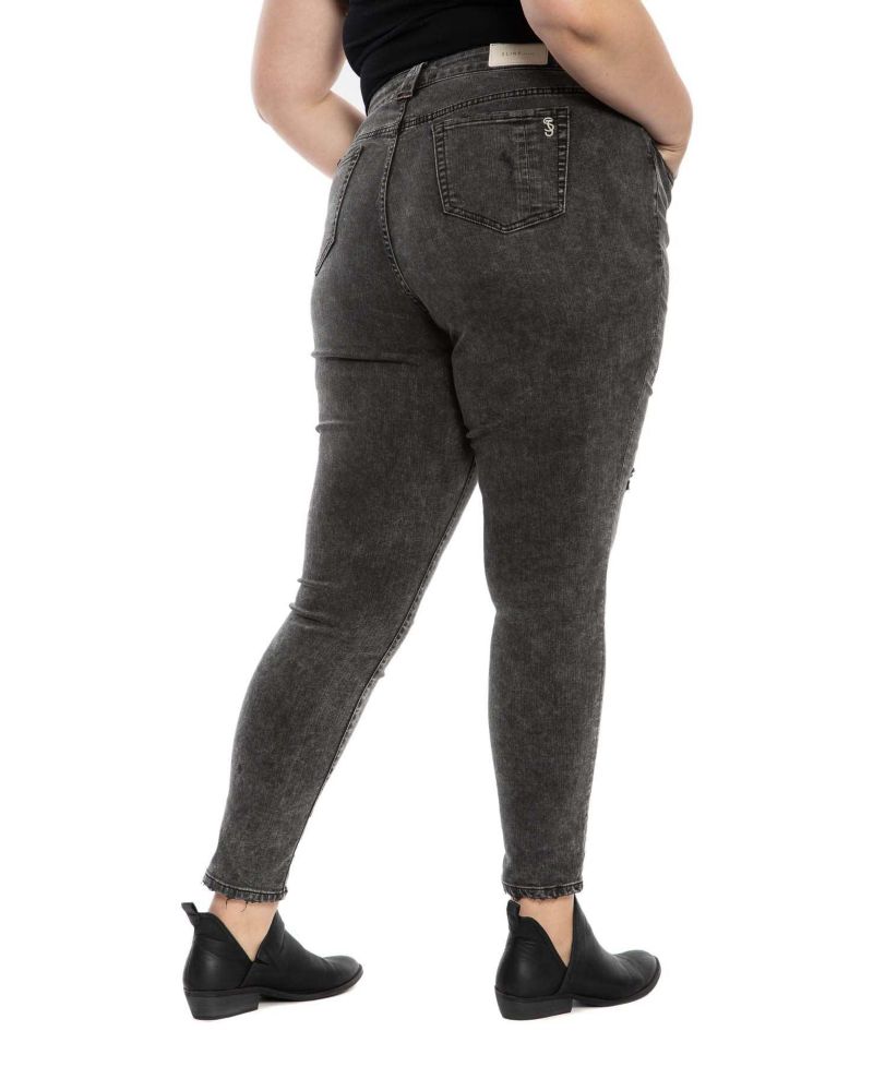 Women's Black denim High Rise Ankle Skinny in 31" inseam - Maliah