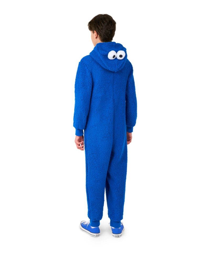 Big Boys Cookie Monster Zip Up Onesie Outfit