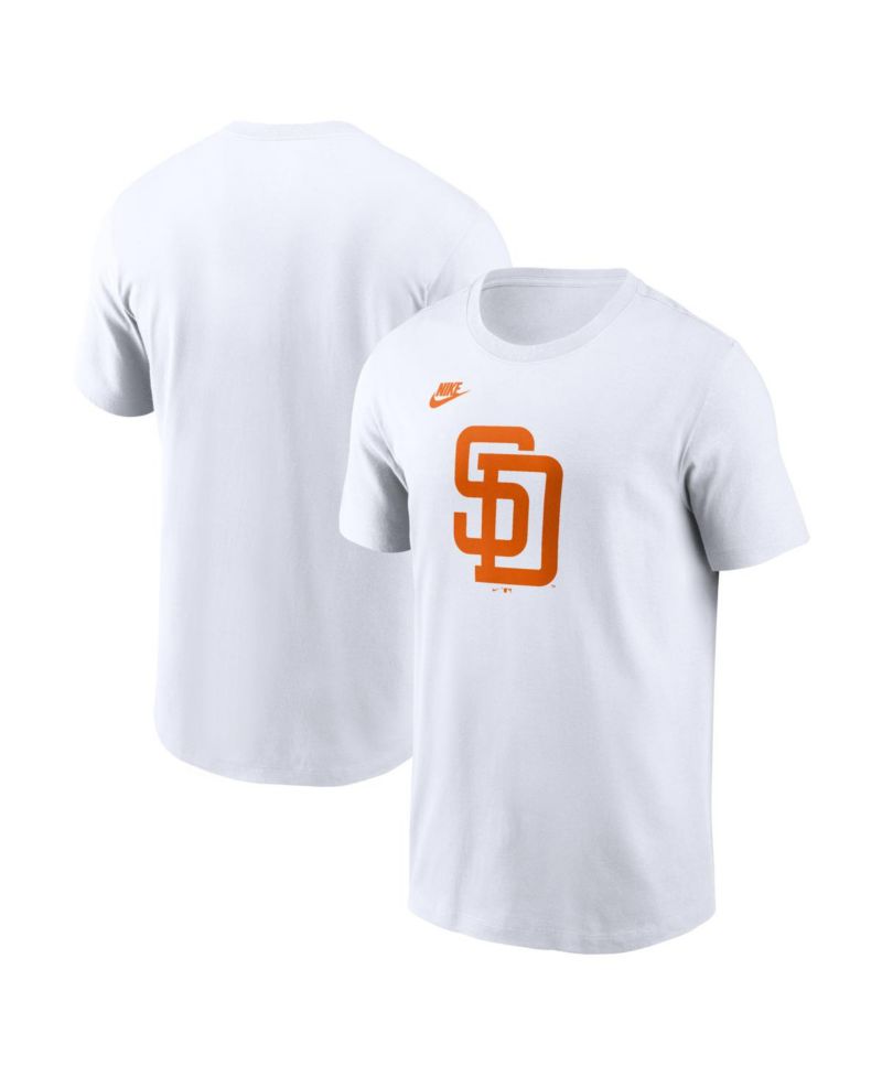 Men's White San Diego Padres Cooperstown Collection Logo T-Shirt
