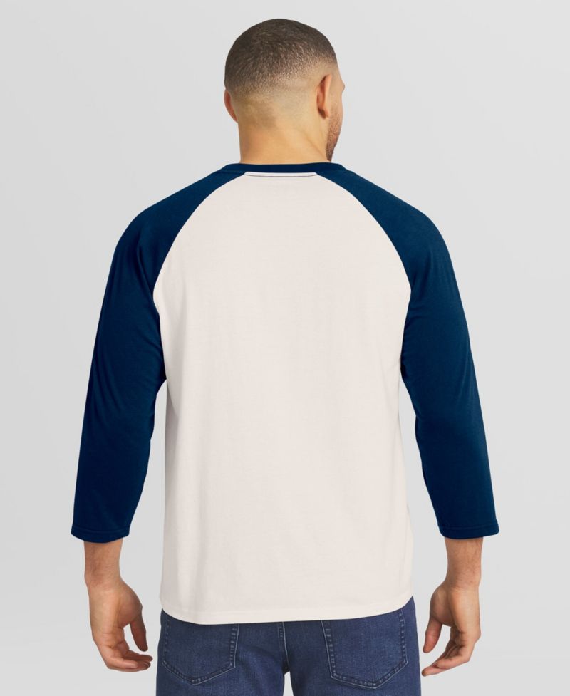 Men's Cream/Navy Detroit Tigers Americana 3/4-Sleeve Raglan T-Shirt