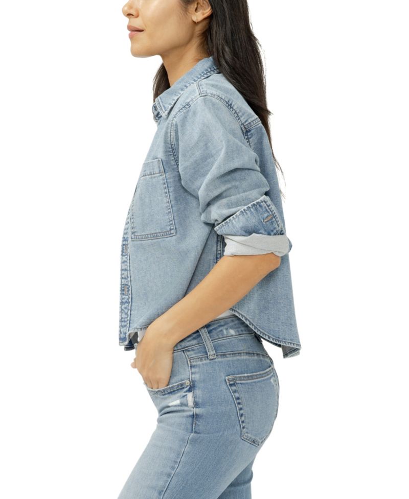 Women's Button-Front Knit Flex Shirt